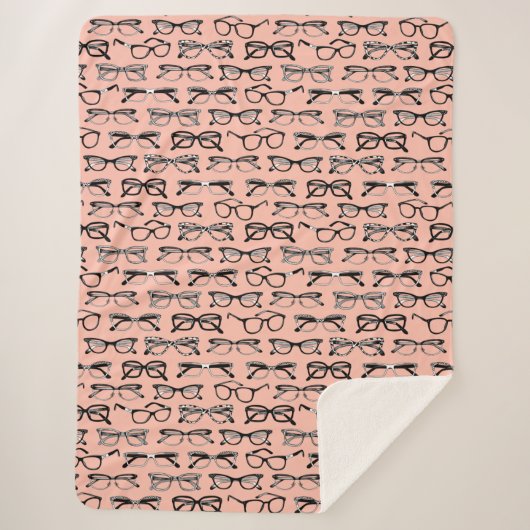 Couverture Sherpa Lunettes de vue rose pâle, Lunettes de vue, Vêteme (Devant)