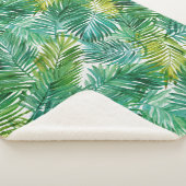 Couverture Sherpa Lush Tropical Island Green Palm Leaf Watercolor (3/4)