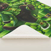 Couverture Sherpa Lutin chanceux chat noir Saint-Patrick (3/4)