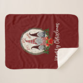 Couverture Sherpa Lutins de Noël Rouges Elfes Tendance (Devant (Horizontal))