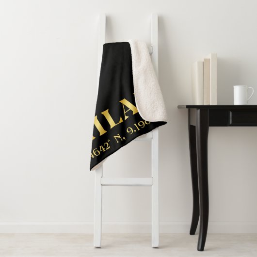 Couverture Sherpa Lux Gold Milan Latitude & Longitude Noir (En situation)