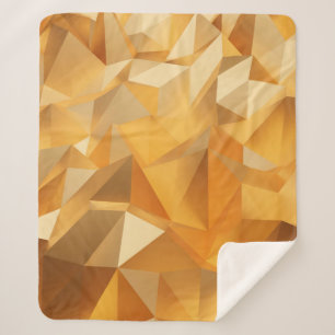 Couverture Sherpa Luxe design moderne or polygone arrière - plan 3d