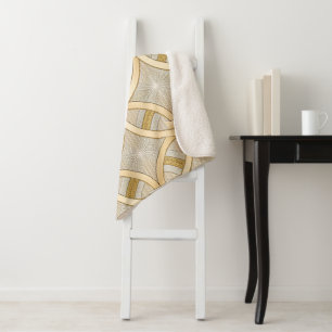 Couverture Sherpa Luxe Géométrique Élégant
