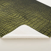 Couverture Sherpa Luxueuse texture de peau de crocodile foncé. (3/4)