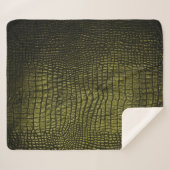 Couverture Sherpa Luxueuse texture de peau de crocodile foncé. (Devant (Horizontal))
