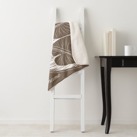 Couverture Sherpa Lys d'eau marron (En situation)