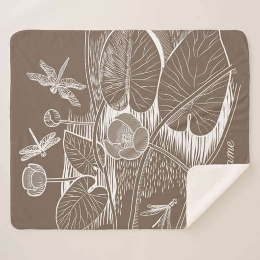 Couverture Sherpa Lys d'eau marron (Devant (Horizontal))