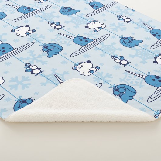 Couverture Sherpa M. Narwhal Blue Snowflake Motif (3/4)