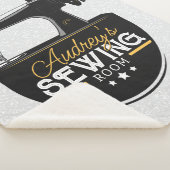 Couverture Sherpa Machine à coudre antique AJOUTER LE NOM Seamstress (3/4)