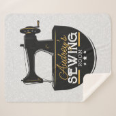 Couverture Sherpa Machine à coudre antique AJOUTER LE NOM Seamstress (Devant (Horizontal))