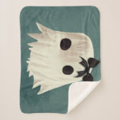 Couverture Sherpa Macie Le Fantôme Amical ・ Belle Art D'Halloween (Devant)