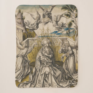 Couverture Sherpa Madonna et anges dans un paysage   c.1500