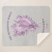 Couverture Sherpa Magenta Conch Shell Sherpa Blanket (Devant (Horizontal))