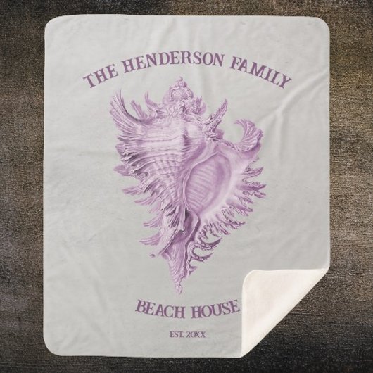 Couverture Sherpa Magenta Conch Shell Sherpa Blanket