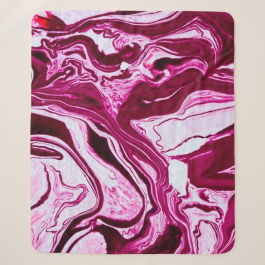 Couverture Sherpa Magenta marble texture (Devant)
