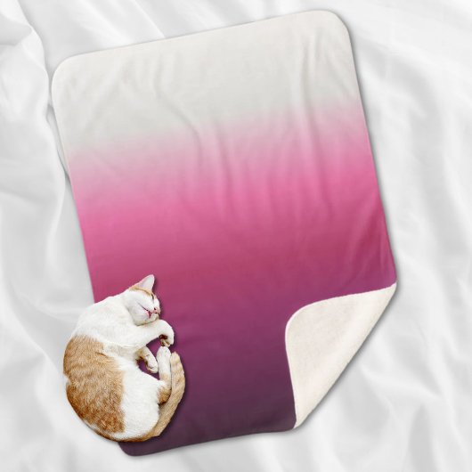 Couverture Sherpa magenta maroon marsala burgundy ombre branché