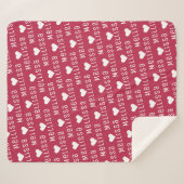 Couverture Sherpa Magenta Nom répétitif Monogramme Coeur (Devant (Horizontal))