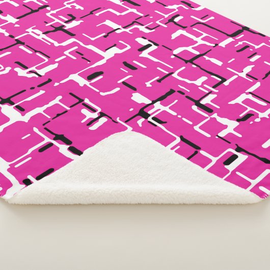 Couverture Sherpa Magenta violet rose noir blanc (3/4)