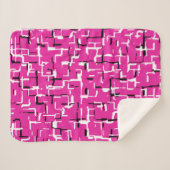 Couverture Sherpa Magenta violet rose noir blanc (Devant (Horizontal))