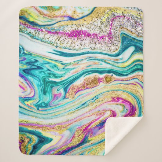 Couverture Sherpa Magic Marbling : Metallic Paint Design. (Devant)