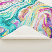 Couverture Sherpa Magic Marbling : Metallic Paint Design. (3/4)