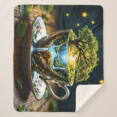 Couverture Sherpa Magic teacup paysage fantastique nature (Devant)