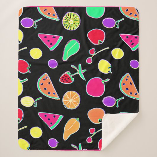 Couverture Sherpa Magie de néon tropique radiant (Devant)