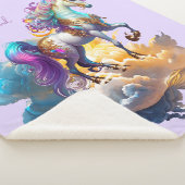 Couverture Sherpa Magique Unicorne Imaginaire nuages romance anniver (3/4)