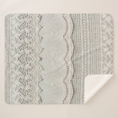 Couverture Sherpa Magnifique, subtile, textile laqué blanc gros plan (Devant (Horizontal))