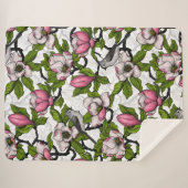 Couverture Sherpa Magnolia en floraison et tireur (Devant (Horizontal))