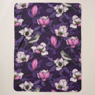Couverture Sherpa Magnolia en floraison et tireur 4