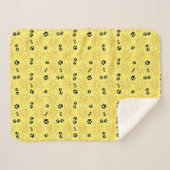 Couverture Sherpa Main amusante tirée sur des pattes noires ensoleil (Devant (Horizontal))