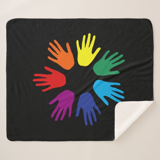 Couverture Sherpa Main arc-en-ciel (Devant (Horizontal))