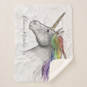 Couverture Sherpa Main Dessinée Magique Unicorne. Crois aux miracles (Devant)