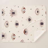 Couverture Sherpa Main Tirée Yeux Mystique Motif sans Seamless. Evil (Devant (Horizontal))