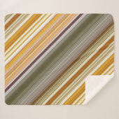 Couverture Sherpa Maïs sec jaune et rayure vert olive (Devant (Horizontal))