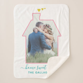 Couverture Sherpa Maison de Photo Famille Forme Mariage Réchauffeur 