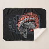 Couverture Sherpa MAISON DU DRAGON | Profil de dragon en flammes (Devant (Horizontal))