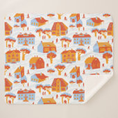 Couverture Sherpa Maisons de ville mignonnes : Doodé Vintage (Devant (Horizontal))