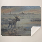 Couverture Sherpa Majestic Moose (Devant (Horizontal))