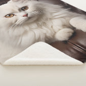 Couverture Sherpa Majestic white cat (3/4)