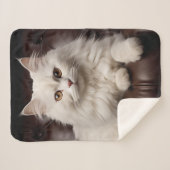 Couverture Sherpa Majestic white cat (Devant (Horizontal))