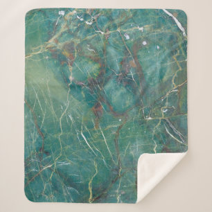 Couverture Sherpa Malachite green marble texture, detail structure o