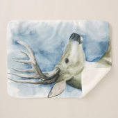 Couverture Sherpa Mâle errant - aquarelle (Devant (Horizontal))