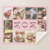 Couverture Sherpa Maman 10 Photo Collage rose (Devant (Horizontal))