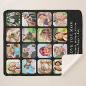 Couverture Sherpa Maman 16 Black Photo Collage (Devant (Horizontal))