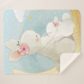 Couverture Sherpa Maman Et Bébé Bunny| Cadeau Pour Les Enfants (Devant (Horizontal))