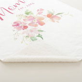 Couverture Sherpa Maman Etablie Rose Push Aquarelle Florale (3/4)
