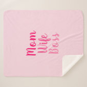Couverture Sherpa Maman femme patron dégradé rose script personnalis (Devant (Horizontal))