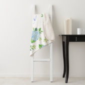 Couverture Sherpa Maman Floral Bleu Hydrangée Aquarelle moderne (En situation)